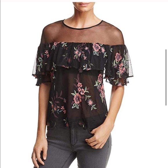 BB Dakota Rayna Embroidered Illusion Neckline NWT - Picture 2 of 12